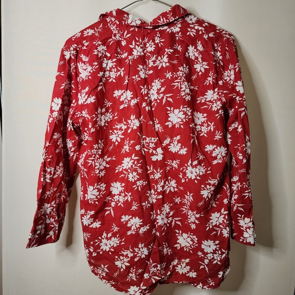 Ralph Lauren 100% cotton blouse, button up in red and white, Hawaiian - Picture 2 of 5